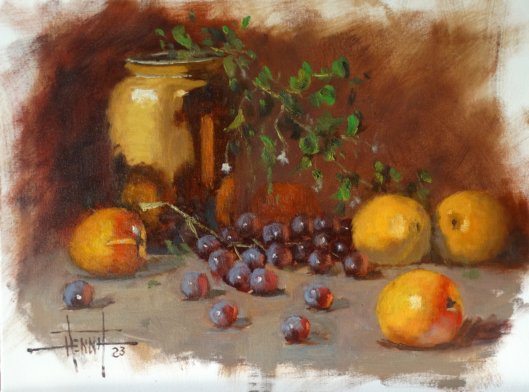Pêssegos e Uvas